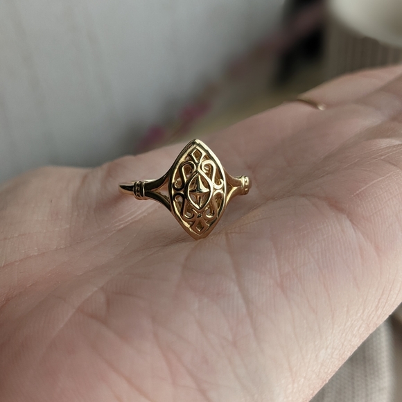 14K solid gold ring - Wings of Antiquity - Picture 6 of 17